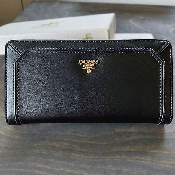 BNIB Oudishengma black leather clutch wallet - Picture 1 of 16
